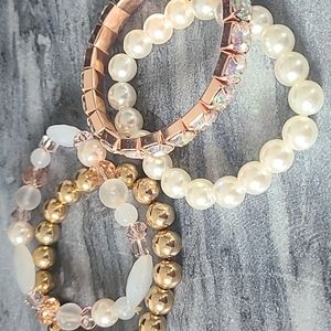 *3 for $15* MIX 3 / Gorgeous bundle(4) bead rhinestone costume bracelets